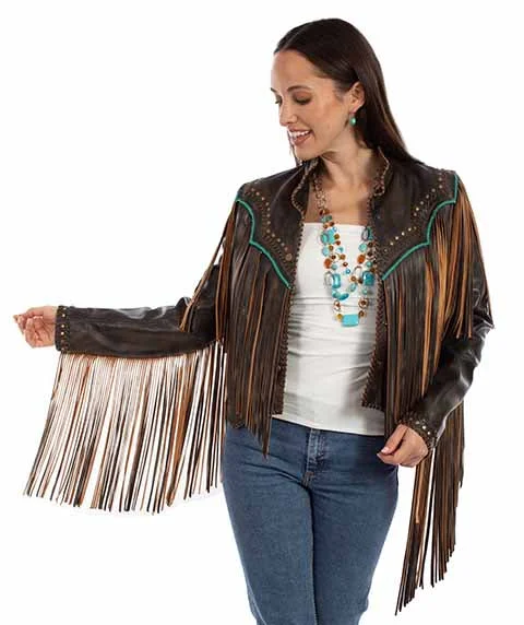 Women's longline double - breasted camel coats for a sophisticated lookWomen's Scully Fringe Jacket #L1144-211 Women's longline double - breasted camel coats for a sophisticated lookWomen's Scully Fringe Jacket #L1144-211