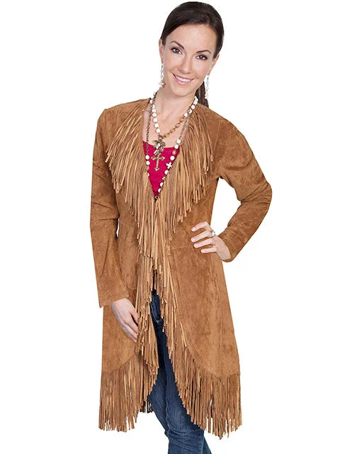 Women's knee - length wool blend coats with a fur collar for added warmthWomen's Scully Suede Fringe Maxi Coat #L19-81 Women's knee - length wool blend coats with a fur collar for added warmthWomen's Scully Suede Fringe Maxi Coat #L19-81