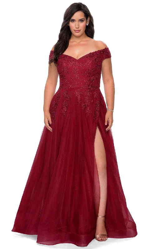 Mermaid - cut formal dresses in satin for a glamorous prom nightLa Femme - 28950 Embroidered Off-Shoulder Modest Prom Gown Mermaid - cut formal dresses in satin for a glamorous prom nightLa Femme - 28950 Embroidered Off-Shoulder Modest Prom Gown