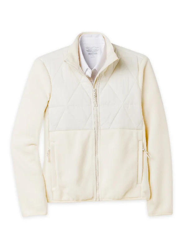 Women's quilted puffer jackets in a cropped silhouette for a modern twistLaurel Hybrid Fleece Jacket Women's quilted puffer jackets in a cropped silhouette for a modern twistLaurel Hybrid Fleece Jacket