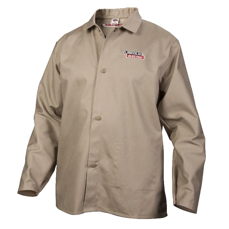 Women's double - breasted tweed jackets in classic colors for a sophisticated office lookLincoln Traditional Khaki FR Cloth Welding Jacket - K3317