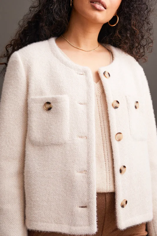 Women's long - line cardigan jackets in a soft knit for a cozy and elegant lookLined Button Front Jacket Women's long - line cardigan jackets in a soft knit for a cozy and elegant lookLined Button Front Jacket