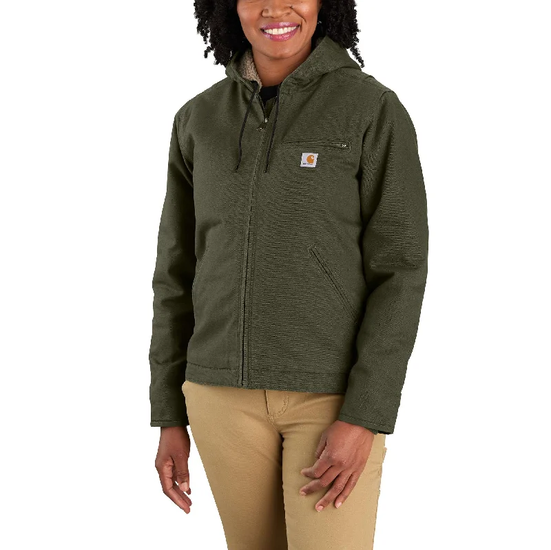Checkered women's wool coats in a classic pattern for a timeless styleLoose Fit Washed Duck Sherpa Lined Jacket Checkered women's wool coats in a classic pattern for a timeless styleLoose Fit Washed Duck Sherpa Lined Jacket