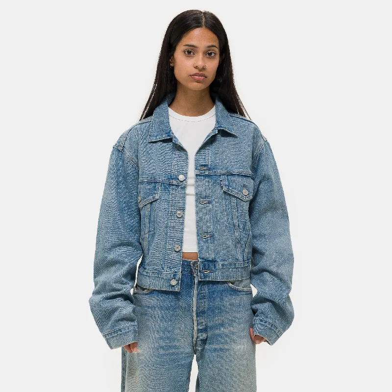 Checkered women's wool coats in a classic pattern for a timeless styleMade in Japan Short Type III Denim Trucker Jacket in Silver Moon Checkered women's wool coats in a classic pattern for a timeless styleMade in Japan Short Type III Denim Trucker Jacket in Silver Moon