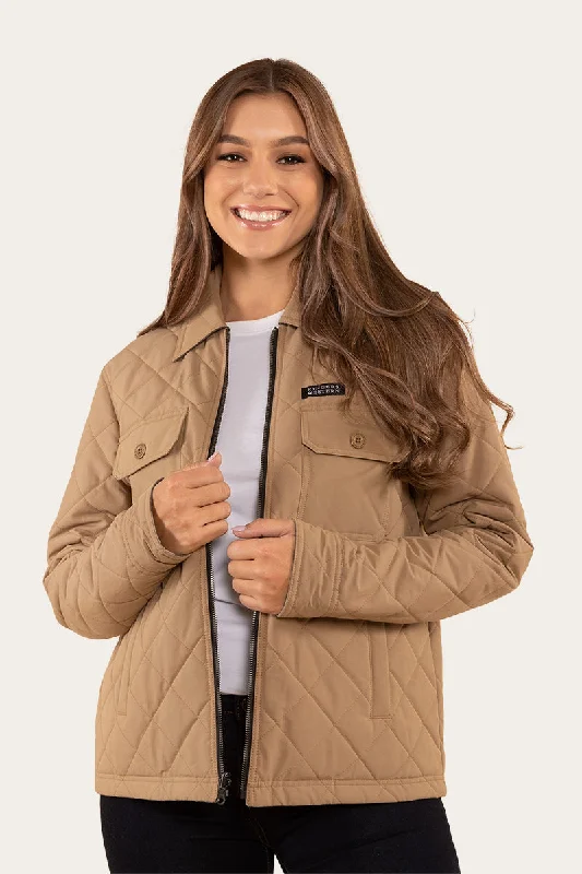 Women's double - breasted tweed jackets in classic colors for a sophisticated office lookMarley Womens Reversible Jacket - Tan Women's double - breasted tweed jackets in classic colors for a sophisticated office lookMarley Womens Reversible Jacket - Tan