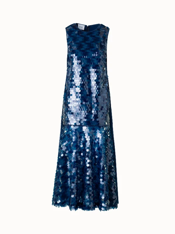 Women's shearling - lined suede jackets for ultimate warmth and luxuryMaxi Dress in Dot Sequins