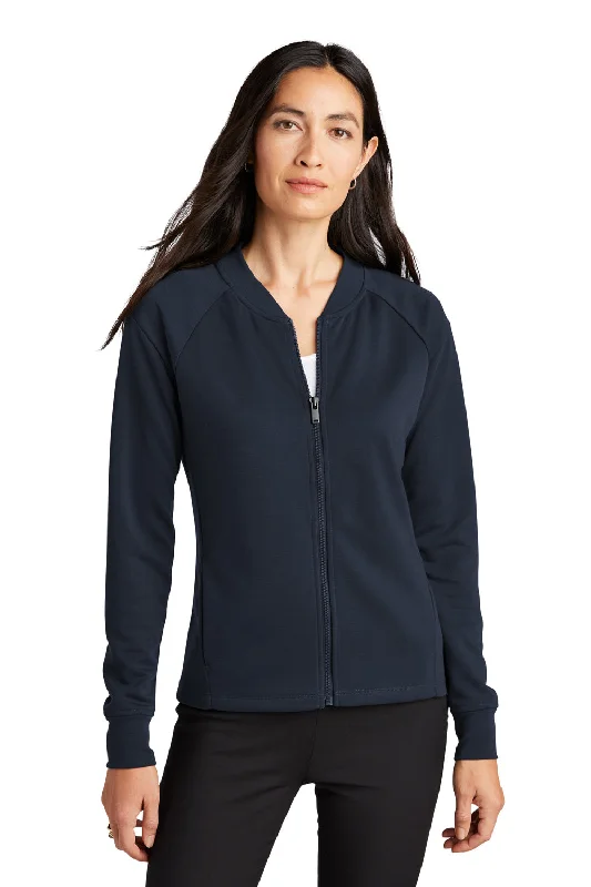 Women's shearling - lined suede jackets for ultimate warmth and luxuryMercer+Mettle Womens Double Knit Full Zip Bomber Jacket - Night Navy Blue Women's shearling - lined suede jackets for ultimate warmth and luxuryMercer+Mettle Womens Double Knit Full Zip Bomber Jacket - Night Navy Blue