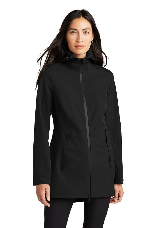 Women's moto jackets with a lace - up front for a unique and stylish touchMercer+Mettle Womens Waterproof Full Zip Hooded Rain Jacket - Deep Black Women's moto jackets with a lace - up front for a unique and stylish touchMercer+Mettle Womens Waterproof Full Zip Hooded Rain Jacket - Deep Black