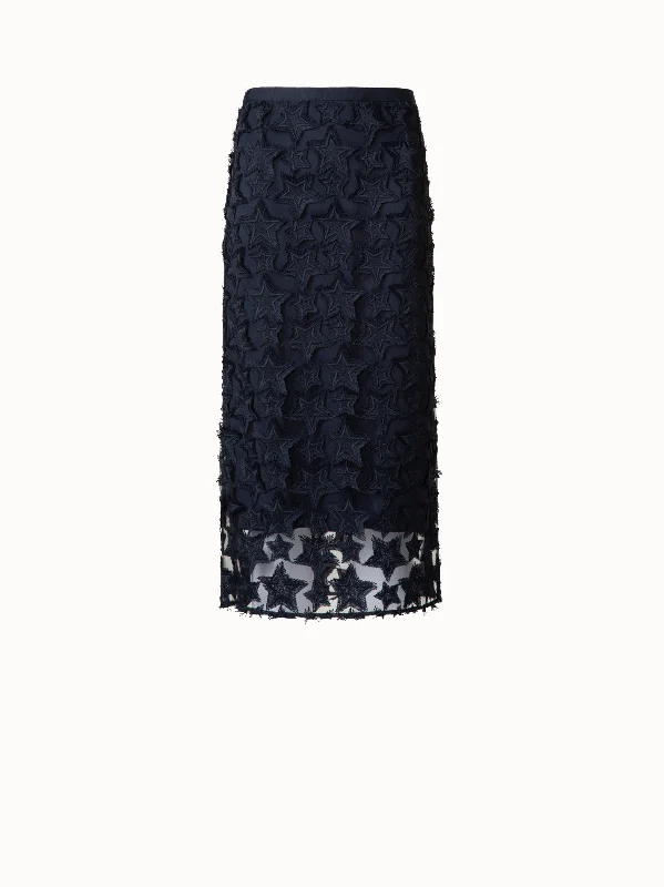 Women's shearling - lined suede jackets for ultimate warmth and luxuryMidi Skirt with 3D Star Embroidery Women's shearling - lined suede jackets for ultimate warmth and luxuryMidi Skirt with 3D Star Embroidery