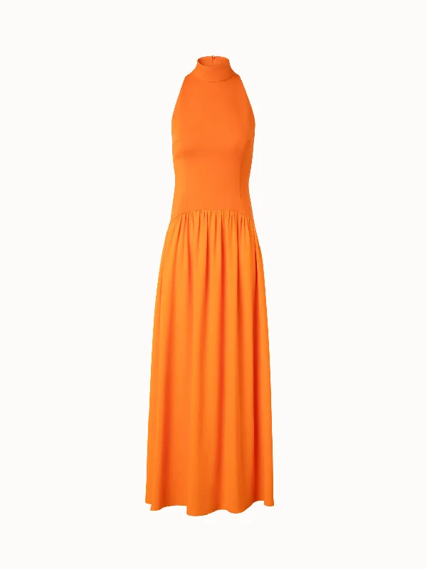 Women's long - length wool blend jackets for a warm and stylish winter lookMix Media Halter Top Midi Dress