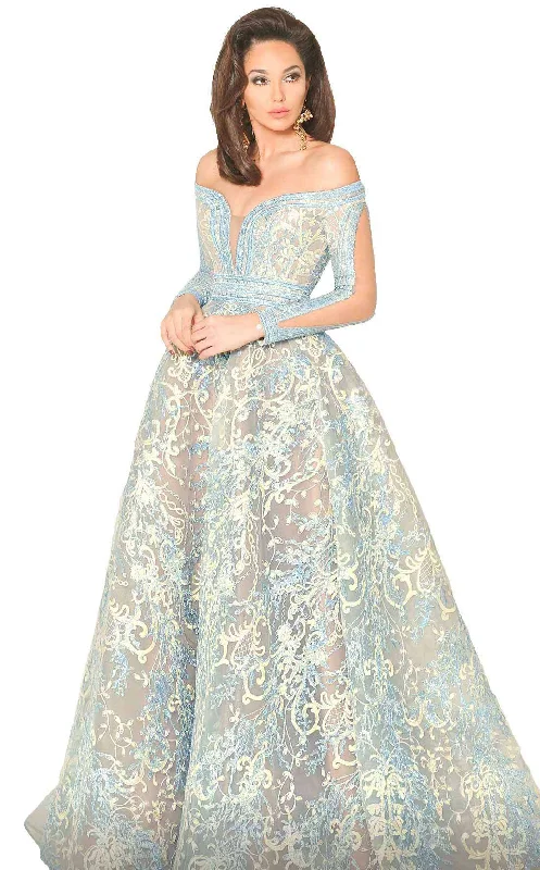 Formal dresses with tiered lace skirts and off - the - shoulder necklines for a feminine and elegant formal appearanceMNM Couture 2520 Dress Formal dresses with tiered lace skirts and off - the - shoulder necklines for a feminine and elegant formal appearanceMNM Couture 2520 Dress
