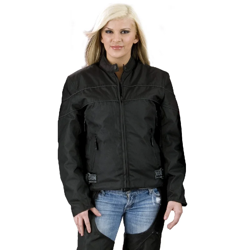 Women's quilted puffer jackets in a cropped silhouette for a modern twistNexGen XS2261 Women's Black Textile Lightweight Jacket with Reflective Piping Women's quilted puffer jackets in a cropped silhouette for a modern twistNexGen XS2261 Women's Black Textile Lightweight Jacket with Reflective Piping