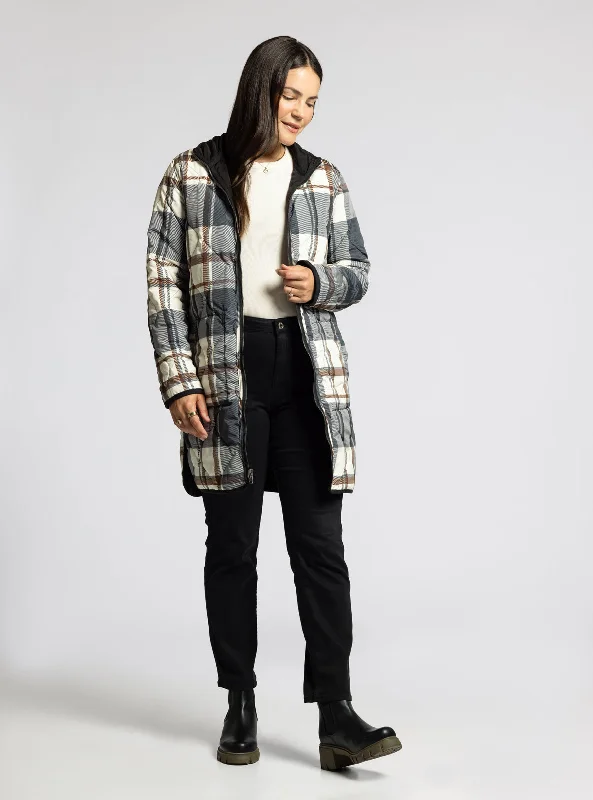Checkered women's wool coats in a classic pattern for a timeless styleNIXIE JACKET