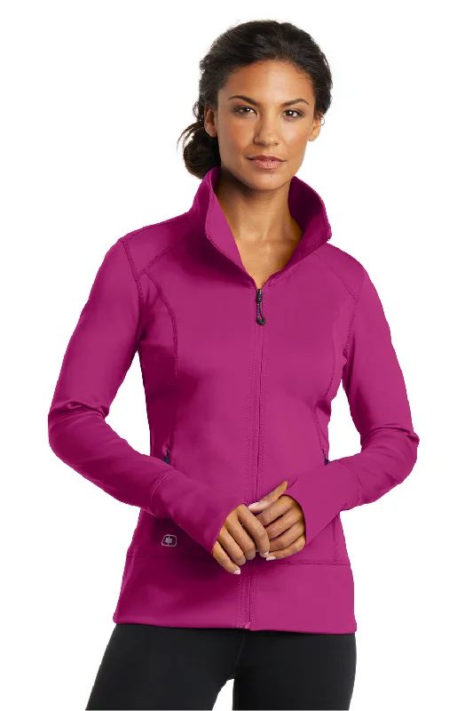 Women's bomber jackets with a holographic finish for a futuristic and eye - catching lookOgio Womens Endurance Fulcrum Full Zip Jacket - Flush Pink Women's bomber jackets with a holographic finish for a futuristic and eye - catching lookOgio Womens Endurance Fulcrum Full Zip Jacket - Flush Pink