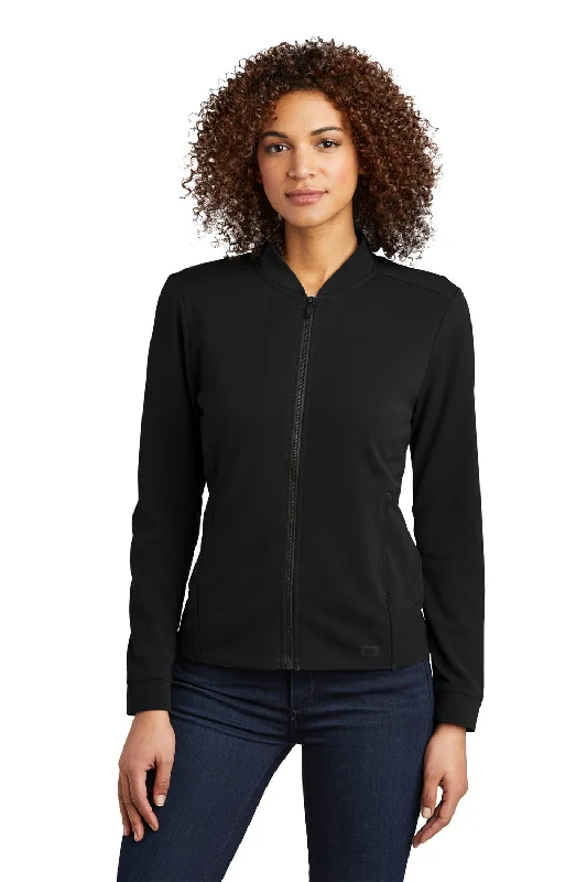 Women's bomber jackets with a holographic finish for a futuristic and eye - catching lookOgio Womens Hinge Full Zip Jacket - Blacktop Women's bomber jackets with a holographic finish for a futuristic and eye - catching lookOgio Womens Hinge Full Zip Jacket - Blacktop