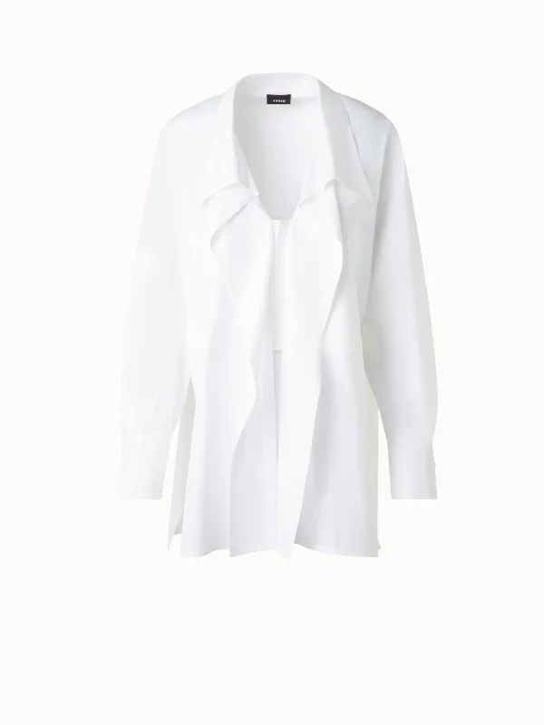Women's windbreaker jackets with adjustable hoods for windy daysOversized Tunic Blouse in Cotton