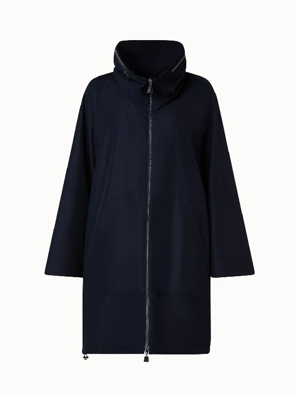 Long women's mac coats in a lightweight fabric for spring showersReversible Cashmere and Silk Parka Long women's mac coats in a lightweight fabric for spring showersReversible Cashmere and Silk Parka