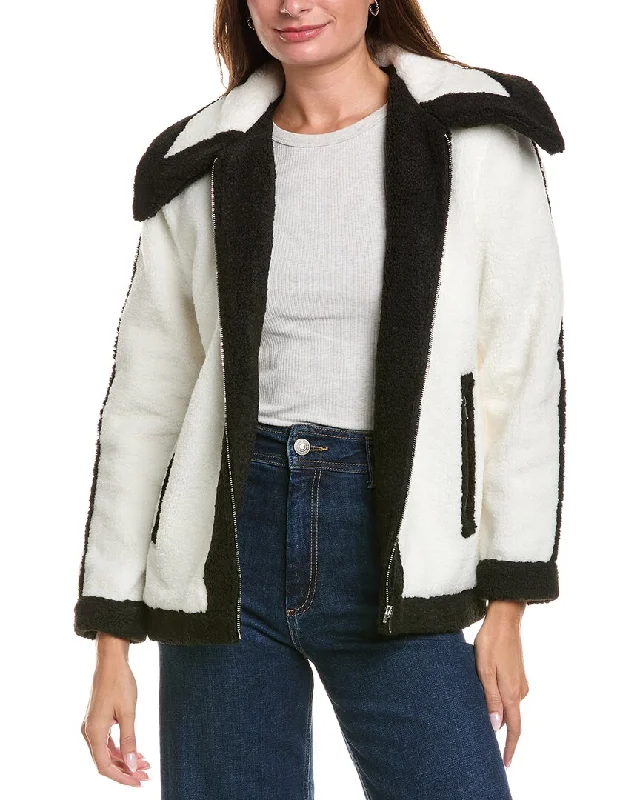 Women's long - sleeve wool coats in a houndstooth pattern for a classic charmPascale La Mode Teddy Fleece Jacket Women's long - sleeve wool coats in a houndstooth pattern for a classic charmPascale La Mode Teddy Fleece Jacket
