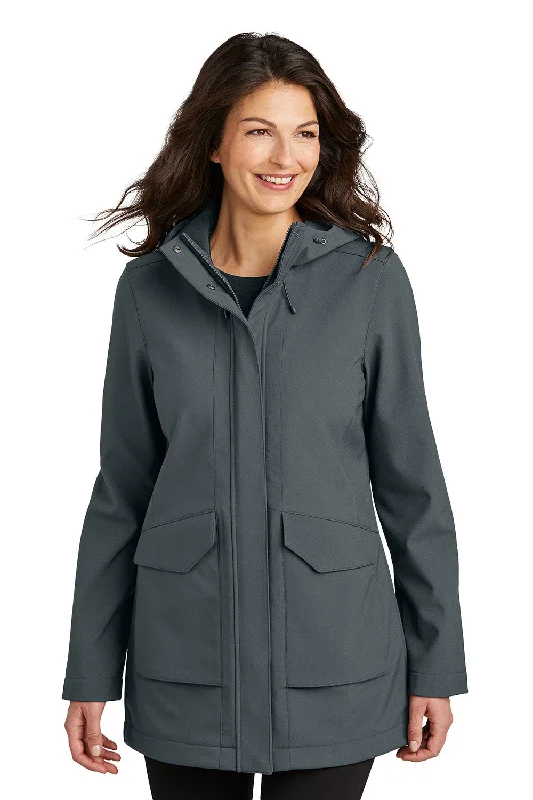Women's denim jackets with a patchwork design for a bohemian and artsy stylePort Authority Womens Collective Outer Water Resistant Soft Shell Full Zip Hooded Parka - Graphite Grey - New Women's denim jackets with a patchwork design for a bohemian and artsy stylePort Authority Womens Collective Outer Water Resistant Soft Shell Full Zip Hooded Parka - Graphite Grey - New