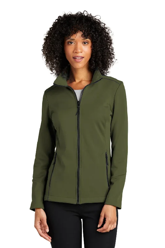 Women's moto jackets with a lace - up front for a unique and stylish touchPort Authority Womens Collective Tech Waterproof Full Zip Soft Shell Jacket - Olive Green Women's moto jackets with a lace - up front for a unique and stylish touchPort Authority Womens Collective Tech Waterproof Full Zip Soft Shell Jacket - Olive Green