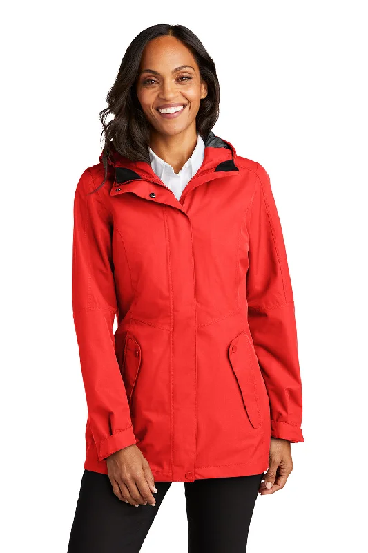 Women's bomber jackets with a holographic finish for a futuristic and eye - catching lookPort Authority Womens Collective Waterproof Full Zip Hooded Jacket - Pepper Red Women's bomber jackets with a holographic finish for a futuristic and eye - catching lookPort Authority Womens Collective Waterproof Full Zip Hooded Jacket - Pepper Red