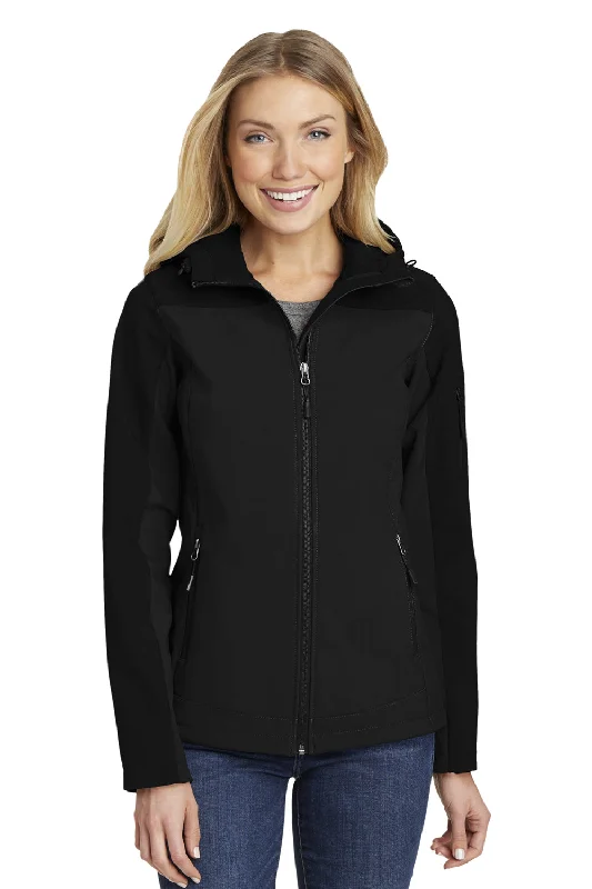 Women's long - length wool blend jackets for a warm and stylish winter lookPort Authority Womens Core Wind & Water Resistant Full Zip Hooded Jacket - Black Women's long - length wool blend jackets for a warm and stylish winter lookPort Authority Womens Core Wind & Water Resistant Full Zip Hooded Jacket - Black