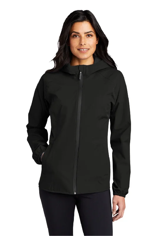 Women's denim jackets with distressed details for a casual and edgy lookPort Authority Womens Essential Waterproof Full Zip Hooded Rain Jacket - Deep Black Women's denim jackets with distressed details for a casual and edgy lookPort Authority Womens Essential Waterproof Full Zip Hooded Rain Jacket - Deep Black