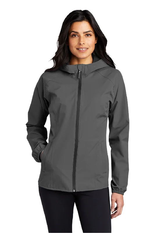 Women's shearling - lined suede jackets for ultimate warmth and luxuryPort Authority Womens Essential Waterproof Full Zip Hooded Rain Jacket - Graphite Grey Women's shearling - lined suede jackets for ultimate warmth and luxuryPort Authority Womens Essential Waterproof Full Zip Hooded Rain Jacket - Graphite Grey