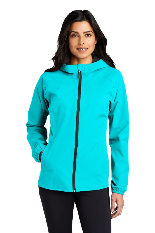 Women's quilted puffer jackets in a cropped silhouette for a modern twistPort Authority Womens Essential Waterproof Full Zip Hooded Rain Jacket - Light Cyan Blue Women's quilted puffer jackets in a cropped silhouette for a modern twistPort Authority Womens Essential Waterproof Full Zip Hooded Rain Jacket - Light Cyan Blue