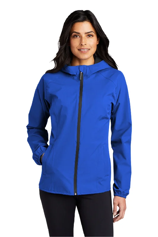 Women's moto jackets with a lace - up front for a unique and stylish touchPort Authority Womens Essential Waterproof Full Zip Hooded Rain Jacket - True Royal Blue Women's moto jackets with a lace - up front for a unique and stylish touchPort Authority Womens Essential Waterproof Full Zip Hooded Rain Jacket - True Royal Blue