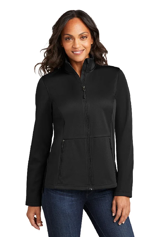 Women's shearling - lined suede jackets for ultimate warmth and luxuryPort Authority Womens Water Resistant Flexshell Full Zip Jacket - Deep Black - New