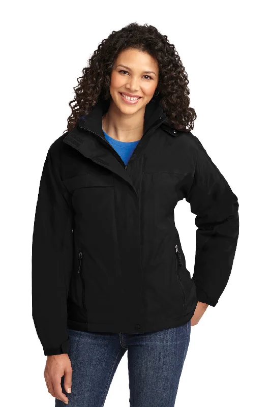 Women's long - line cardigan jackets in a soft knit for a cozy and elegant lookPort Authority Womens Nootka Waterproof Full Zip Hooded Jacket - Black Women's long - line cardigan jackets in a soft knit for a cozy and elegant lookPort Authority Womens Nootka Waterproof Full Zip Hooded Jacket - Black