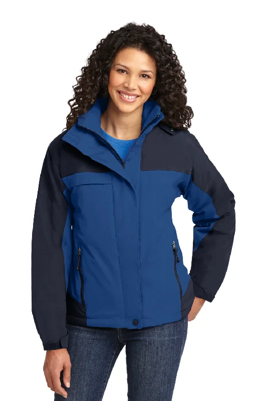 Women's windbreaker jackets with adjustable hoods for windy daysPort Authority Womens Nootka Waterproof Full Zip Hooded Jacket - Regatta Blue/Navy Blue Women's windbreaker jackets with adjustable hoods for windy daysPort Authority Womens Nootka Waterproof Full Zip Hooded Jacket - Regatta Blue/Navy Blue