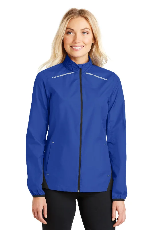 Women's cropped leather jackets with a fringe detail for a western - inspired outfitPort Authority Womens Zephyr Reflective Hit Wind & Water Resistant Full Zip Jacket - True Royal Blue/Deep Black - Closeout Women's cropped leather jackets with a fringe detail for a western - inspired outfitPort Authority Womens Zephyr Reflective Hit Wind & Water Resistant Full Zip Jacket - True Royal Blue/Deep Black - Closeout