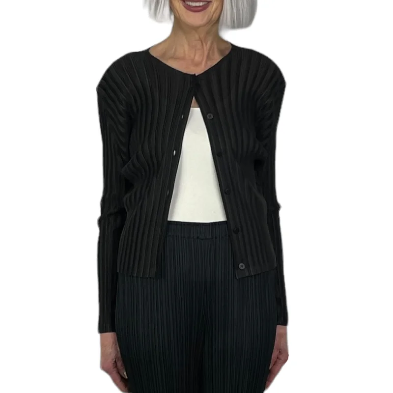 Women's shearling - lined suede jackets for ultimate warmth and luxuryRIB PLEATS CARDIGAN Women's shearling - lined suede jackets for ultimate warmth and luxuryRIB PLEATS CARDIGAN
