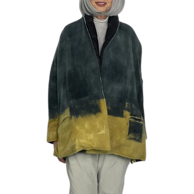 Women's denim jackets with distressed details for a casual and edgy lookROMEO PAINTED CASHMERE PUFFER JACKET Women's denim jackets with distressed details for a casual and edgy lookROMEO PAINTED CASHMERE PUFFER JACKET