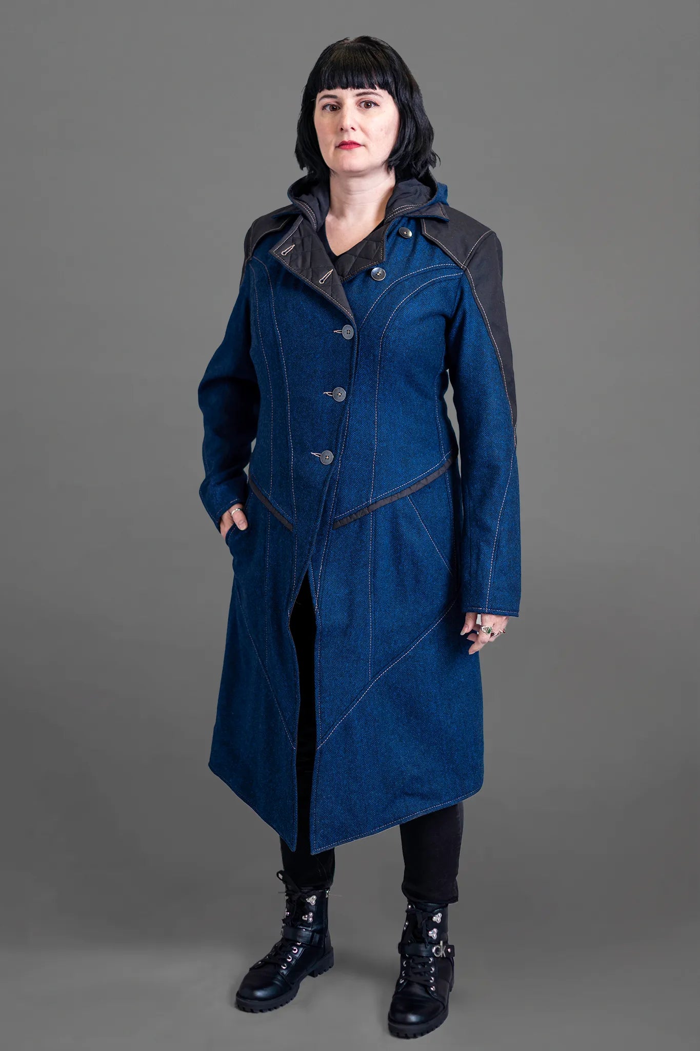 Quilted down women's coats with removable hoods for outdoor activitiesRook - Victorian Disciple [Womens]