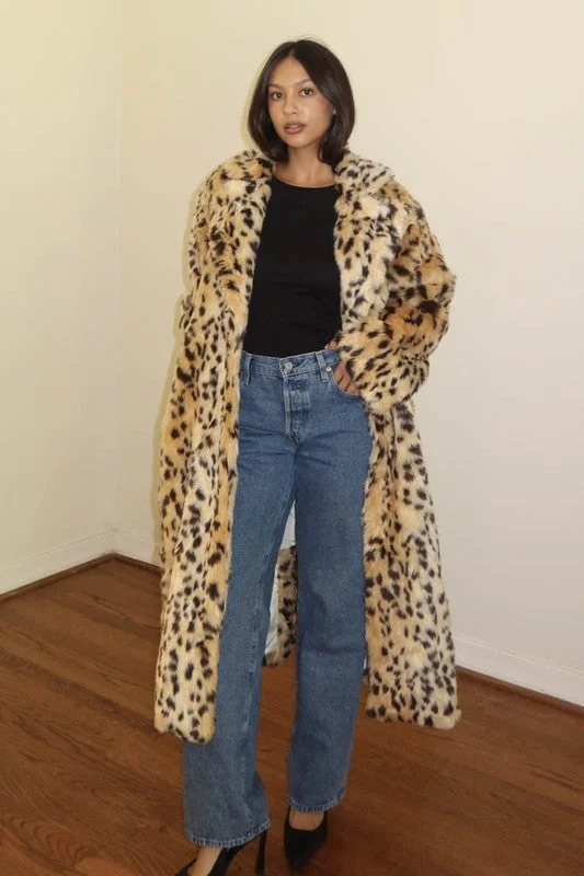 Women's military - style jackets with epaulets for a tough and fashionable appearanceRuby Luxe Leopard Faux Fur Coat Women's military - style jackets with epaulets for a tough and fashionable appearanceRuby Luxe Leopard Faux Fur Coat