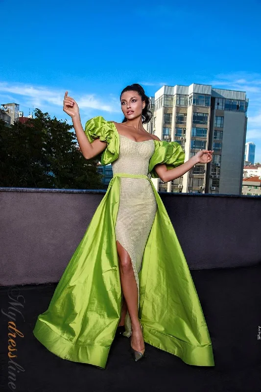 Formal dresses with empire waists and organza overlays for a feminine lookSara Badr SB0050 Formal dresses with empire waists and organza overlays for a feminine lookSara Badr SB0050