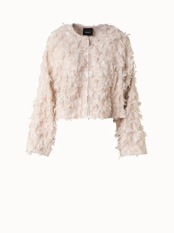 Women's double - breasted tweed jackets in classic colors for a sophisticated office lookShort Jacket in 3D Jacquard Women's double - breasted tweed jackets in classic colors for a sophisticated office lookShort Jacket in 3D Jacquard