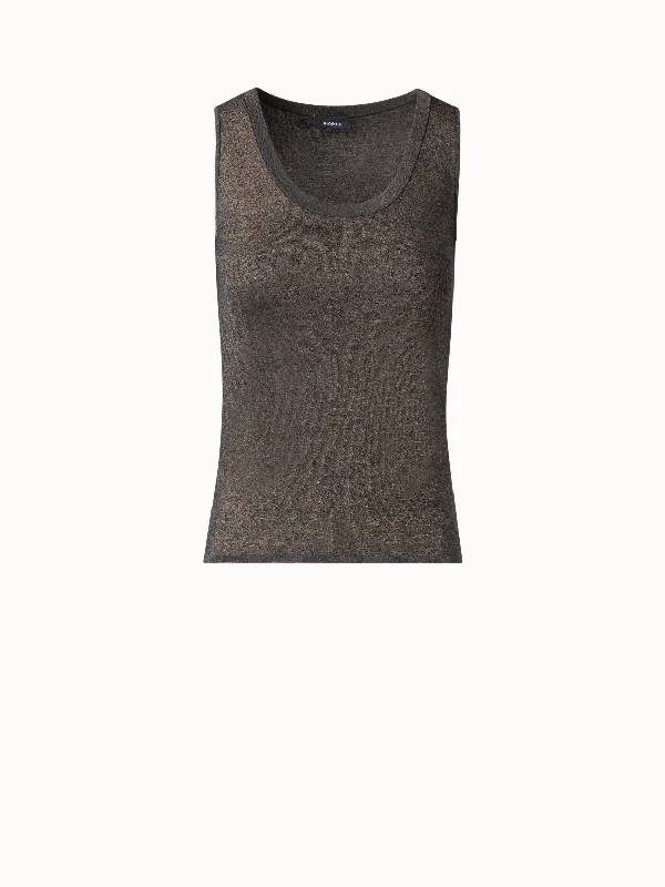 Women's long - length wool blend jackets for a warm and stylish winter lookSilk Tank Top with Golden Lurex Women's long - length wool blend jackets for a warm and stylish winter lookSilk Tank Top with Golden Lurex