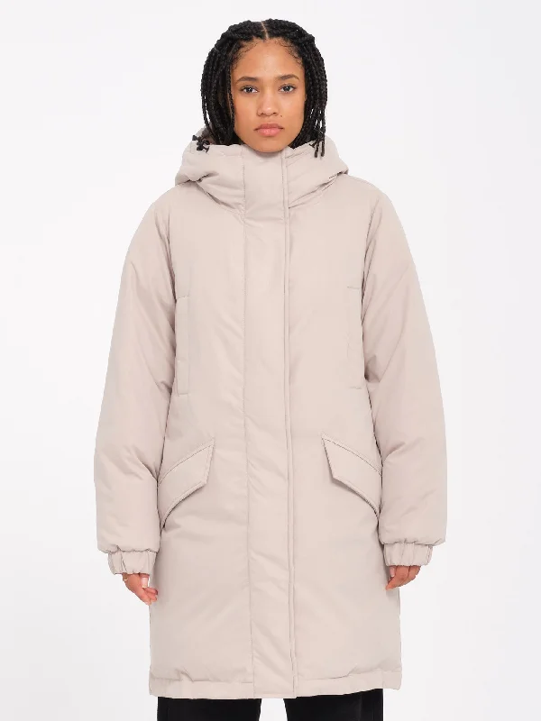 Women's cropped leather coats with silver studs for an edgy lookSleepi Puff Up Parka - Light Khaki Women's cropped leather coats with silver studs for an edgy lookSleepi Puff Up Parka - Light Khaki