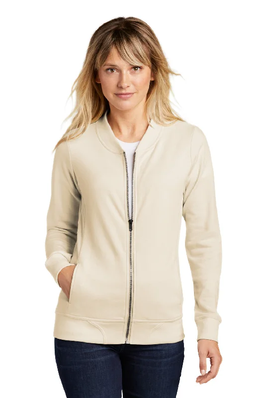 Women's bomber jackets with a holographic finish for a futuristic and eye - catching lookSport-Tek Womens French Terry Full Zip Bomber Jacket - Ecru Women's bomber jackets with a holographic finish for a futuristic and eye - catching lookSport-Tek Womens French Terry Full Zip Bomber Jacket - Ecru