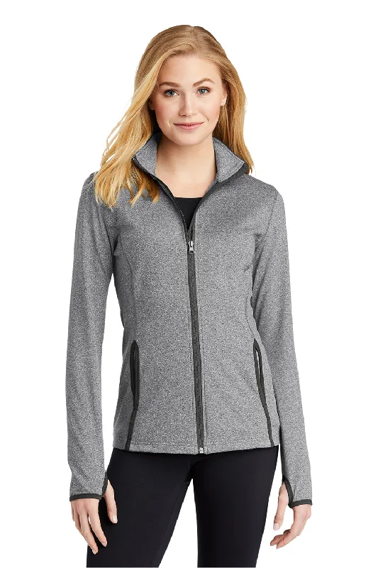 Women's bomber jackets with floral embroidery for a feminine and unique designSport-Tek Womens Sport-Wick Moisture Wicking Full Zip Jacket - Heather Charcoal Grey/Charcoal Grey Women's bomber jackets with floral embroidery for a feminine and unique designSport-Tek Womens Sport-Wick Moisture Wicking Full Zip Jacket - Heather Charcoal Grey/Charcoal Grey