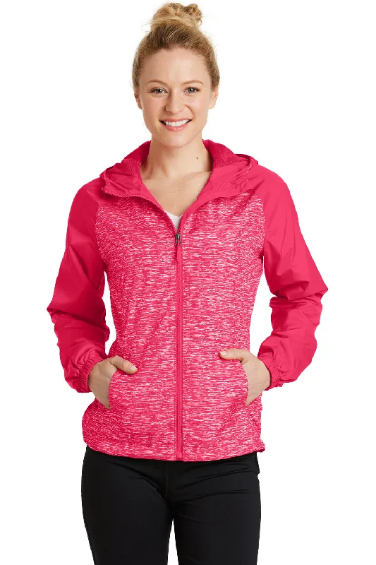 Women's cropped leather jackets with a fringe detail for a western - inspired outfitSport-Tek Womens Wind & Water Resistant Full Zip Hooded Jacket - Heather Raspberry Pink/Raspberry Pink - Closeout Women's cropped leather jackets with a fringe detail for a western - inspired outfitSport-Tek Womens Wind & Water Resistant Full Zip Hooded Jacket - Heather Raspberry Pink/Raspberry Pink - Closeout