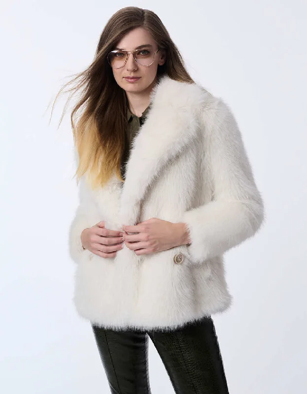 Women's longline double - breasted camel coats for a sophisticated lookStarlight Faux Fur Jacket Women's longline double - breasted camel coats for a sophisticated lookStarlight Faux Fur Jacket