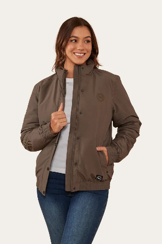 Women's long - length wool blend jackets for a warm and stylish winter lookTesbury Womens Jacket - Brown/Military Women's long - length wool blend jackets for a warm and stylish winter lookTesbury Womens Jacket - Brown/Military