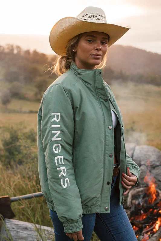 Women's shearling - lined suede jackets for ultimate warmth and luxuryTesbury Womens Jacket - Leaf/Off White Women's shearling - lined suede jackets for ultimate warmth and luxuryTesbury Womens Jacket - Leaf/Off White