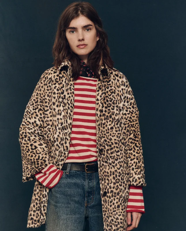 Women's quilted puffer jackets in a cropped silhouette for a modern twistThe Car Coat. -- Vintage Leopard Women's quilted puffer jackets in a cropped silhouette for a modern twistThe Car Coat. -- Vintage Leopard