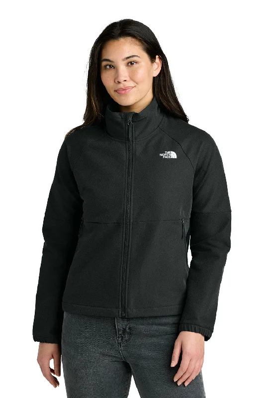 Women's quilted puffer jackets in a cropped silhouette for a modern twistThe North Face Womens Barr Lake Soft Shell Full Zip Jacket - Heather Black - New